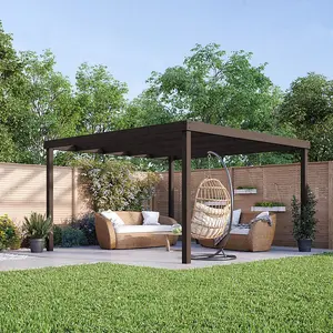 Box Pergola - Wood - L420 x W420 x H270 cm - Rustic Brown