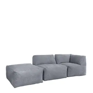 icon Tetra Fine Cord Charcoal Grey Modular Sofa Set (3 individual sections) - Combination One