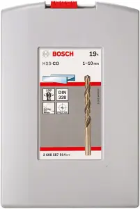 Bosch Professional ProBox Metal Drill Bit Set HSS-Co, DIN 338 (Cobalt Alloy), 1-10mm, 19-Piece