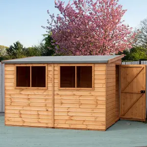 Shire Norfolk Workshop Pent Shed 10x8 Double Door 12mm Shiplap Style B