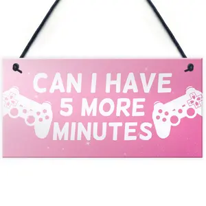 Funny Girls Bedroom Sign GIRL GAMER Gift For Daughter Pink Gaming Sign