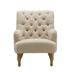 Wheat Fabric Arm Chair Birlea Padstow Easy Chair Traditional Accent