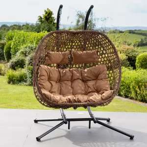 Beauchamp Swinging Double Garden Seat - Brown