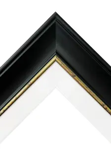 Scandi Black with Crackle Gold Frame with White mount for Image Size 12 x 8 Inch