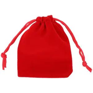 10pcs Velvet Gift Bags with Drawstrings, Small Candy Pouches Party Favor Bags, Red - 7x9cm