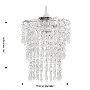 First Choice Lighting Set of 2 Clear Jewel Tiered Light Shades