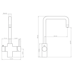 Liquida EBT311BR 3 In 1 Brushed Brass Kitchen Instant Boiling Hot Water Tap