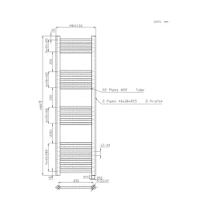 Right Radiators Prefilled Electric Straight Heated Towel Rail Bathroom Ladder Warmer Rads - Chrome 1400x400 mm