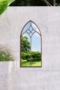 MirrorOutlet Chelsea Metal Arch shaped Decorative Gothic Effect Garden Mirror 100cm X 49cm