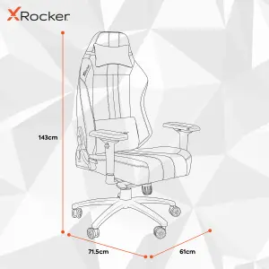 X-Rocker Onyx PC Office Gaming Chair, Ergonomic Computer Desk Chair, Velvet & Faux Leather with Lumbar Support - BLACK / GOLD