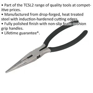 150mm Long Nose Pliers with Foam Grip - Durable Drop Forged Steel Construction