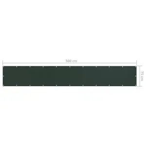 Berkfield Balcony Screen Dark Green 75x500 cm Oxford Fabric