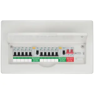 BG Fortress Recessed 10 Way Dual RCD Consumer Unit