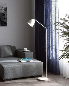 Beliani Modern Metal Floor Lamp White CHANZA