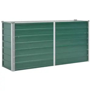 Berkfield Garden Raised Bed Galvanised Steel 160x40x77 cm Green