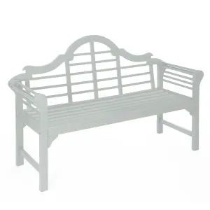 Greenhurst PU Coated Lutyens Garden Bench FSC Acacia Hardwood Painted Pearl White W129 x D52 x H89cm