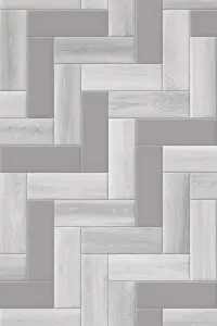 Grey Parquet Vinyl by Remland (Light Grey, 4m x 4m)