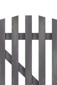 Durable Grey Wooden Picket Fence Gate Freestanding Garden Side Door W 90cm H 120cm