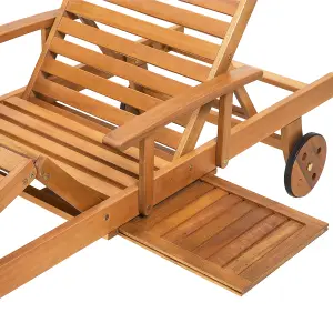 Sun Lounger Wood Light Wood JAVA