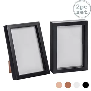 Nicola Spring - 3D Box Photo Frames - A5 (6 x 8") - Pack of 2