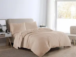 Plain Dye Flannelette Brushed Cotton Duvet Cover Set Brown