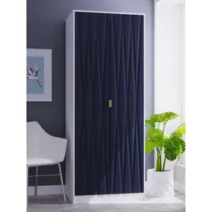 Diamond Ready assembled Modern Matt indigo & white Tall Double Wardrobe (H)1970mm (W)740mm (D)530mm