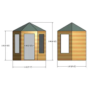 Shire Gazebo 7x7 ft & 2 windows Wooden Summer house - Assembly service included