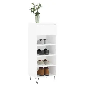 Berkfield Shoe Cabinet High Gloss White 40x36x105 cm Engineered Wood