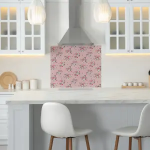 Cath Kidston Clifton Rose Glass Splashback - Pink (900x750mm)