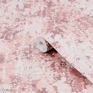 Clarissa Hulse Canopy Antique Rose & White Smooth Wallpaper