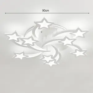 9 Childlike Shooting Stars LED Energy Efficient Flush Mount Ceiling Light Cartoon Decor Cool White