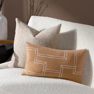 Hoem Marzena Geometric 100% Cotton Feather Filled Cushion