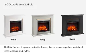 FLAMME Mardella Fireplace with 40" surround with 2kW Fireplace Heater Black Multiple Colours Available