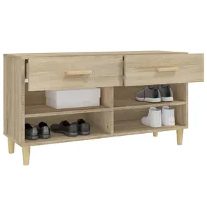 Berkfield Shoe Cabinet Sonoma Oak 102x35x55 cm Engineered Wood