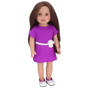 Sophia's by Teamson Kids 18" All Vinyl Brunette Hair Doll "Miley"  Brown Eyes