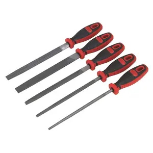 Sealey Smooth Cut Engineers File Set With Comfort Grip Handles 5pc 200mm AK586