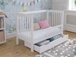 Luca cot bed 120x60cm with drawer & Aloe Vera mattress