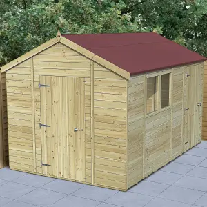 Forest Garden Timberdale 12x8 ft Apex Wooden Shed with floor - Assembly service included