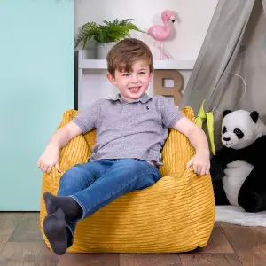 icon Kids Morgan Corduroy Armchair Bean Bag Ochre Yellow Childrens Bean Bags