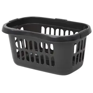 1 x Midnight (Black/Grey) Plastic Laundry Basket For Washing Clothes & Laundry