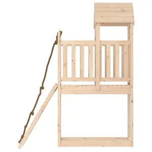 Berkfield Playhouse with Climbing Wall Solid Wood Pine