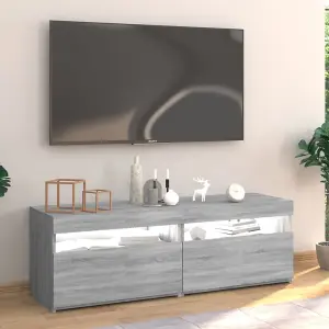 Berkfield TV Cabinet with LED Lights Grey Sonoma 120x35x40 cm