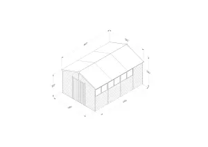 4LIFE Apex Shed 10x15 - Double Door - 6 Windows