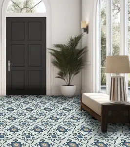 Floor Tile Motif 30.5x30.5cm Blue 10 Tiles Per Pack