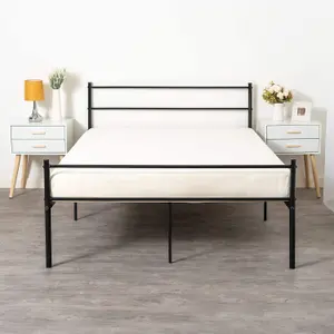 Double Metal Bed Frame With Pocket Sprung Mattress