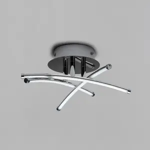 Litecraft Lula Chrome Cross-Over LED Bathroom Ceiling Light