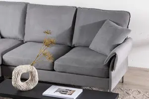 L Shape Toulouse Sofa Set , Grey Fabric