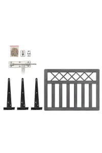 Weather-Resistant Wooden Garden Gate with Cross Top Detail 120cm W x 90cm H