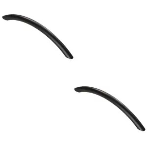 2 PACK - Curved Bow Cabinet Pull Handle 190 x 10mm 160mm Fixing Centres Matt Black