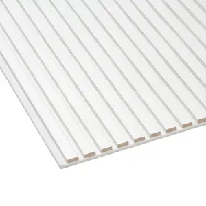 Acupanel Contemporary White Wrapped Acoustic Slat Wall Panel 240cm x 60cm